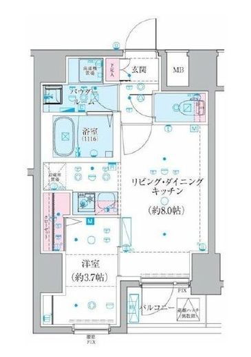GENOVIA椎名町 (ジェノヴィア椎名町)　1102号室　間取り