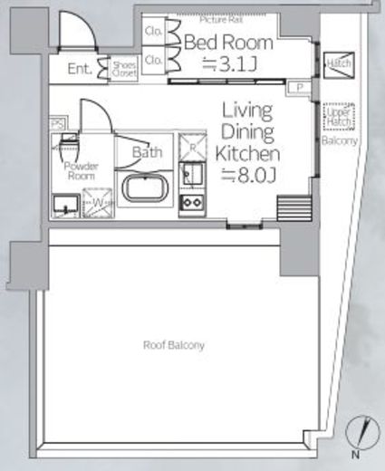 プラウドフラット西日暮里ディアージュ　303号室　間取り