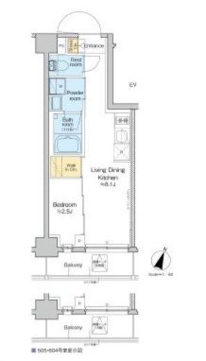 プラウドフラット西日暮里ディアージュ　407号室　間取り