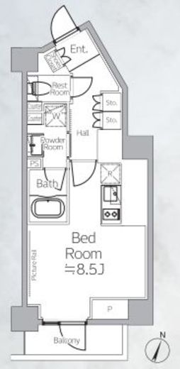 プラウドフラット西日暮里ディアージュ　409号室　間取り