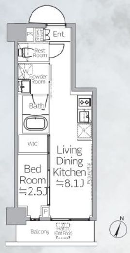 プラウドフラット西日暮里ディアージュ　604号室　間取り