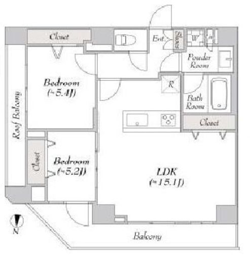 ルミーク大山　702号室　間取り