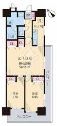ライオンズガーデン町屋　1004号室　間取り