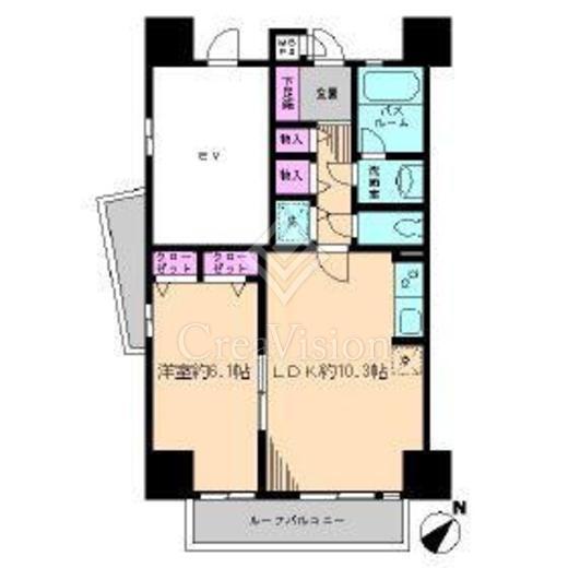 ライオンズガーデン町屋　1005号室　間取り