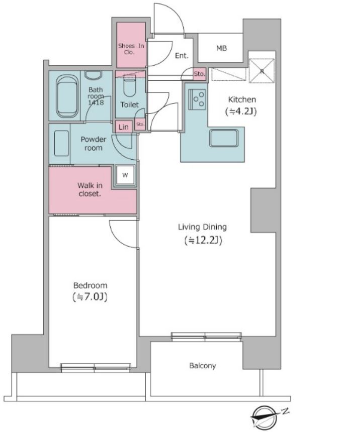 レジディアタワー目黒不動前　1905号室　間取り