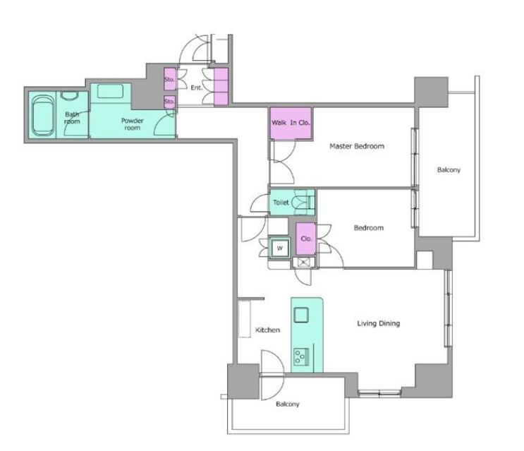 レジディアタワー目黒不動前　1109号室　間取り