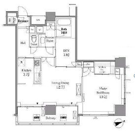 レジディアタワー目黒不動前　2804号室　間取り