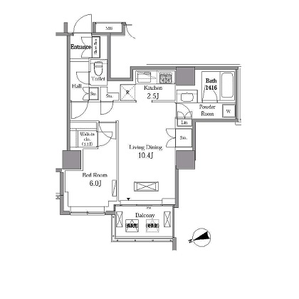レジディアタワー目黒不動前　2901号室　間取り