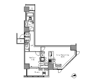 レジディアタワー目黒不動前　610号室　間取り