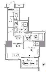 レジディアタワー目黒不動前　701号室　間取り