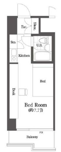 アレックス日乃本　1015号室　間取り