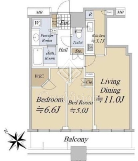 グランドシティタワー池袋　12F1号室　間取り