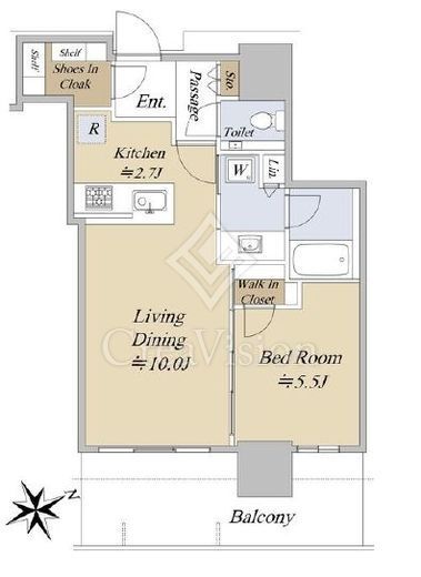 グランドシティタワー池袋　11F1号室　間取り