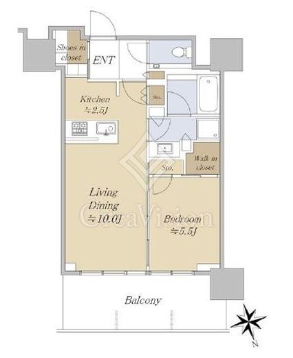 グランドシティタワー池袋　11F2号室　間取り