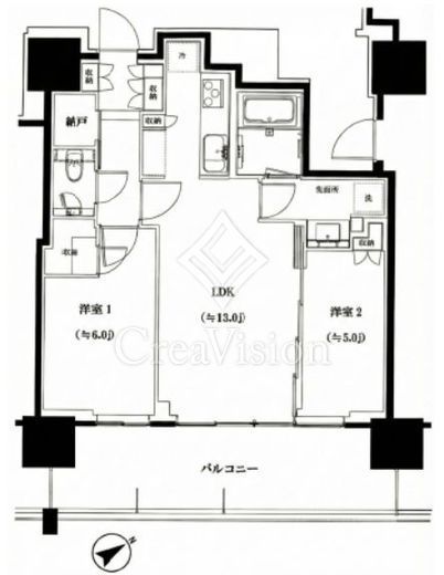 グランドシティタワー池袋　1713号室　間取り