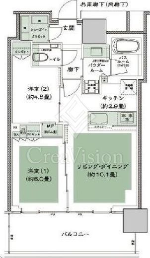グランドシティタワー池袋　9F1号室　間取り