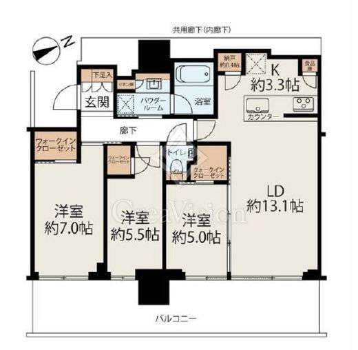 グランドシティタワー池袋　40F1号室　間取り
