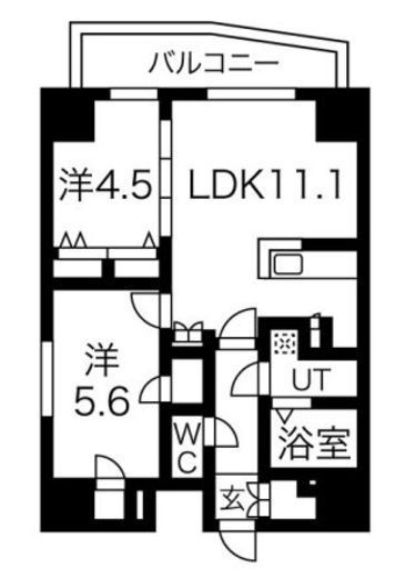 プレール・ドゥーク文京本郷　1101号室　間取り