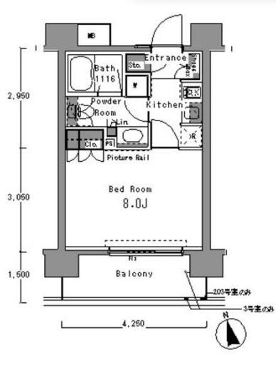 パークアクシス渋谷桜丘ウエスト　402号室　間取り
