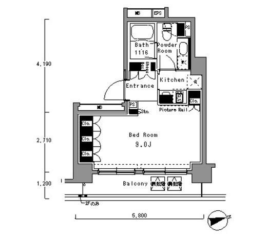 パークアクシス渋谷桜丘ウエスト　305号室　間取り