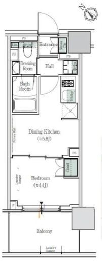 ONE ROOF RESIDENCE NISHI NIPPORI (ワンルーフレジデンス西日暮里)　1206号室　間取り
