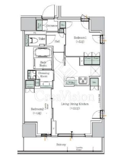 ONE ROOF RESIDENCE NISHI NIPPORI (ワンルーフレジデンス西日暮里)　1208号室　間取り