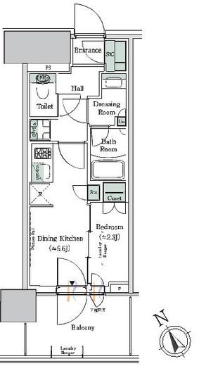 ONE ROOF RESIDENCE NISHI NIPPORI (ワンルーフレジデンス西日暮里)　405号室　間取り