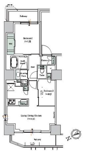 ONE ROOF RESIDENCE NISHI NIPPORI (ワンルーフレジデンス西日暮里)　601号室　間取り