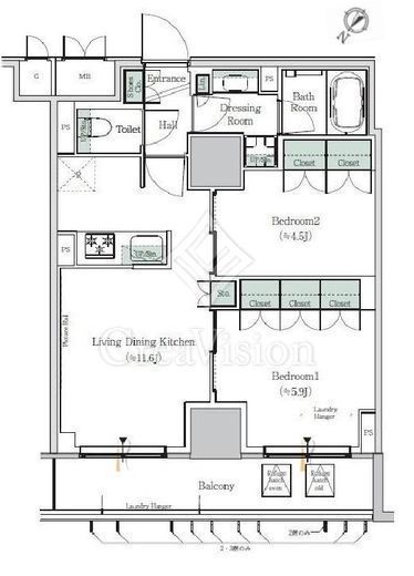 ONE ROOF RESIDENCE NISHINIPPORI　1003号室　間取り