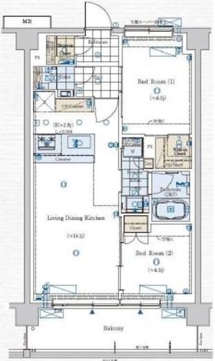 GENOVIA赤羽 (ジェノヴィア赤羽)　513号室　間取り