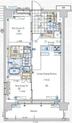 GENOVIA赤羽 (ジェノヴィア赤羽)　705号室　間取り