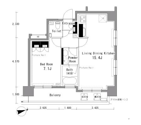 パークアクシス渋谷桜丘サウス　1101号室　間取り
