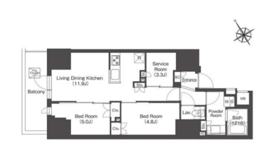 コンフォリア・リヴ板橋　701号室　間取り