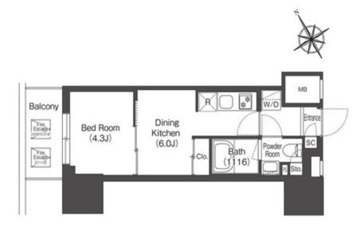 コンフォリア・リヴ板橋　802号室　間取り
