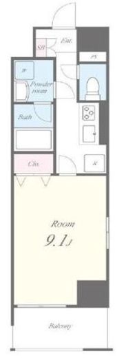 スカイガーデン　803号室　間取り