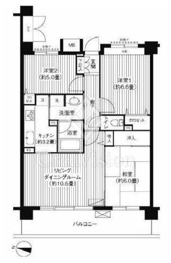 KS桜川　603号室　間取り