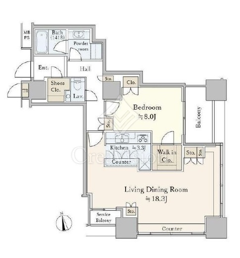 ザ・センター東京　1203号室　間取り