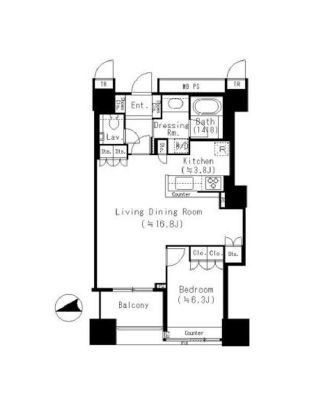 ザ・センター東京　2012号室　間取り