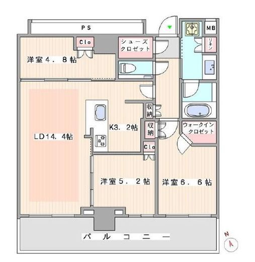 THE TOWER JUJO (ザ・タワー十条)　1406号室　間取り