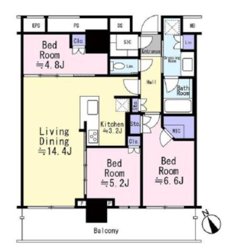 THE TOWER JUJO (ザ・タワー十条)　1406号室　間取り