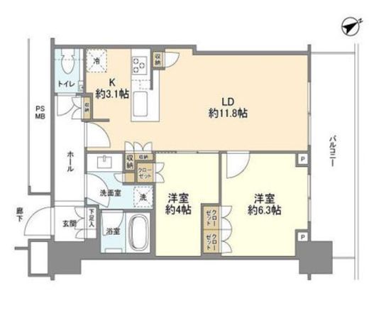 THE TOWER JUJO (ザ・タワー十条)　1615号室　間取り