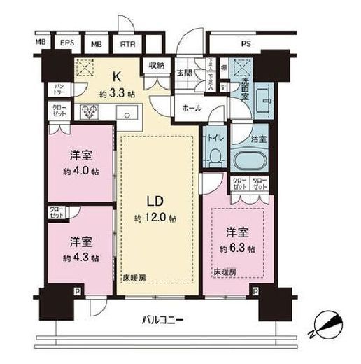 THE TOWER JUJO (ザ・タワー十条)　3710号室　間取り