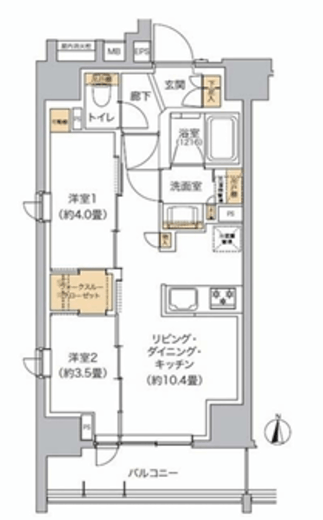 リビオメゾン東池袋　1202号室　間取り