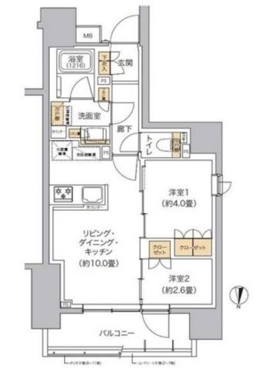 リビオメゾン東池袋　602号室　間取り