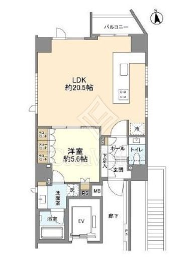 クレヴィア南麻布　1304号室　間取り