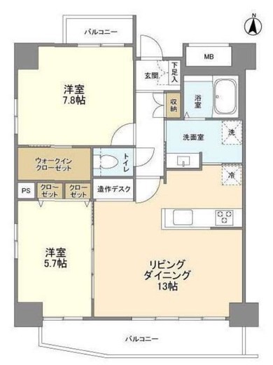 プライムアーバン西日暮里　702号室　間取り