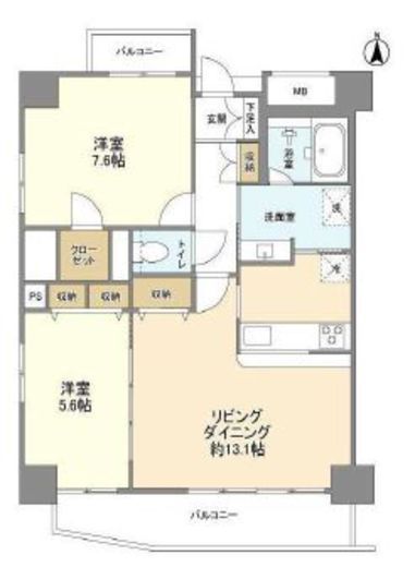 プライムアーバン西日暮里　802号室　間取り