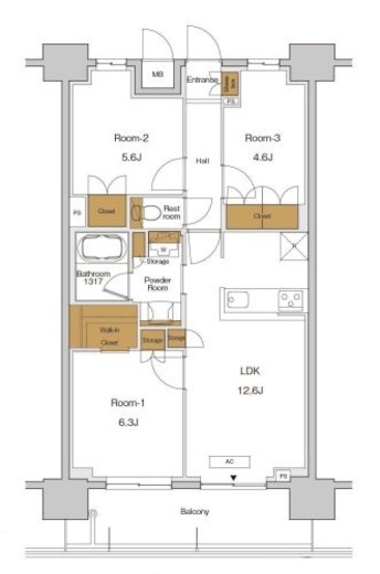 RJRプレシア東十条ガーデン　1008号室　間取り