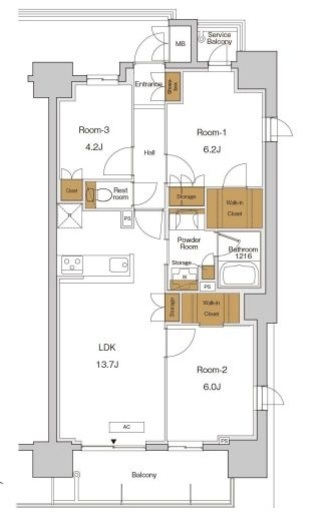 RJRプレシア東十条ガーデン　1012号室　間取り