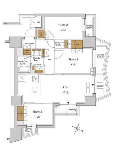 RJRプレシア東十条ガーデン　1019号室　間取り